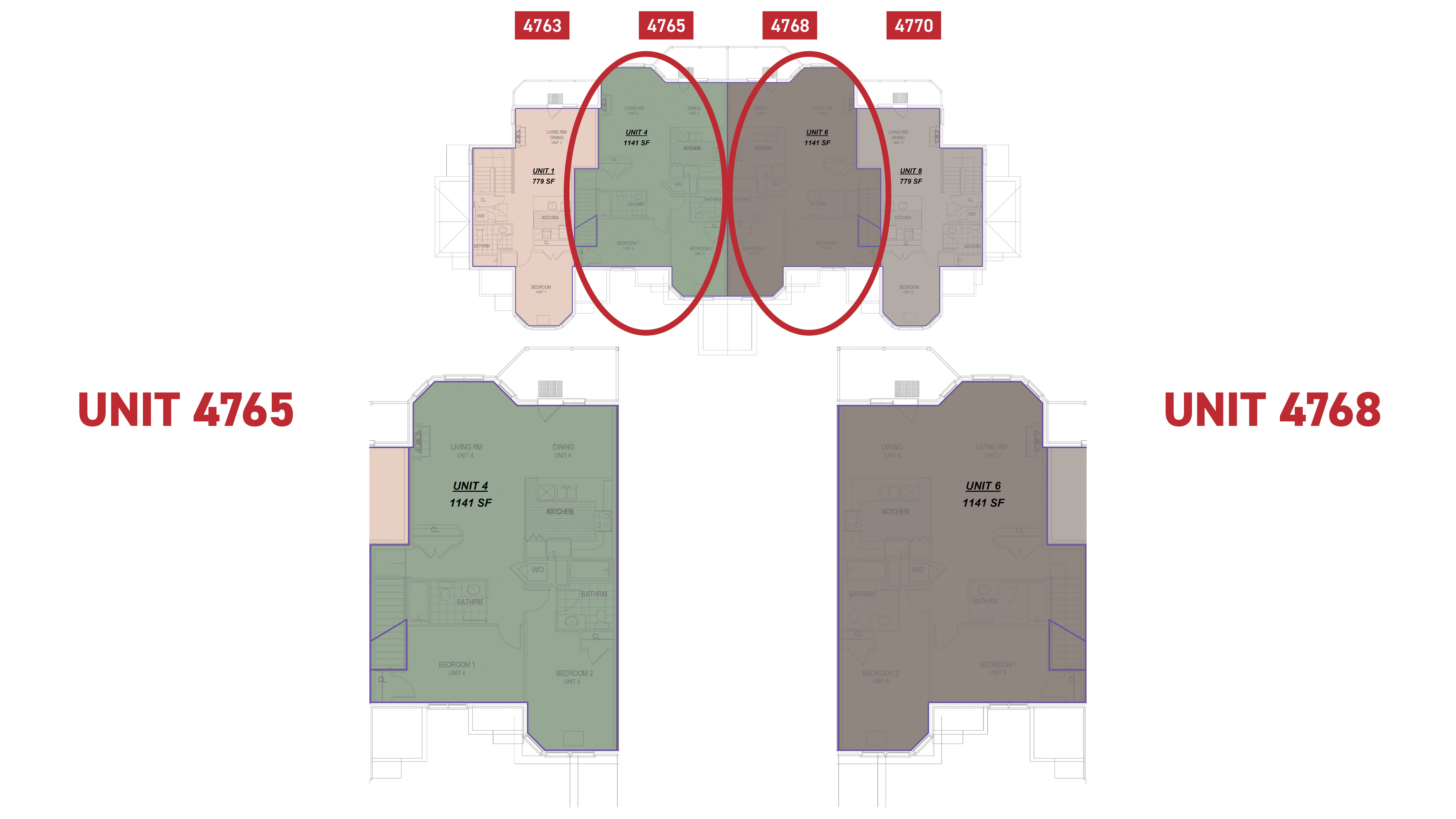 Unit 4765 and 4768 floor plans