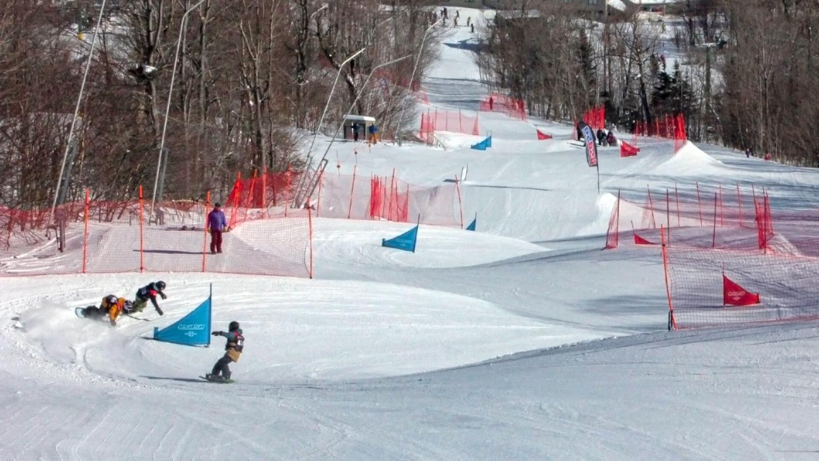 Roller coaster runs at today's USASA Skier/Boarder Cross Race.
