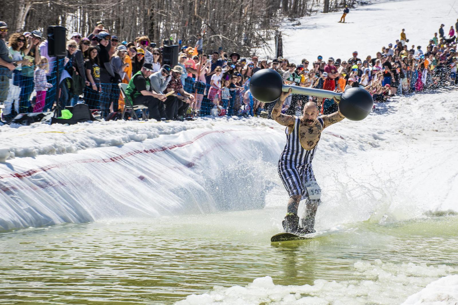 Light as a feather stiff as a board strong as an ox at this year's pond skim.
