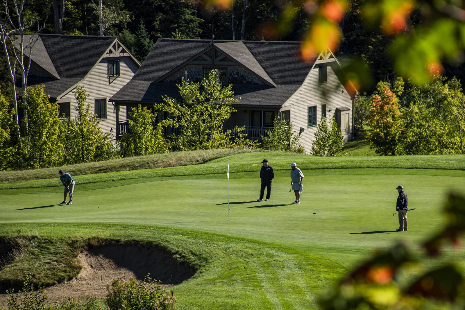 Fall Golf Hole 3 Golfers
