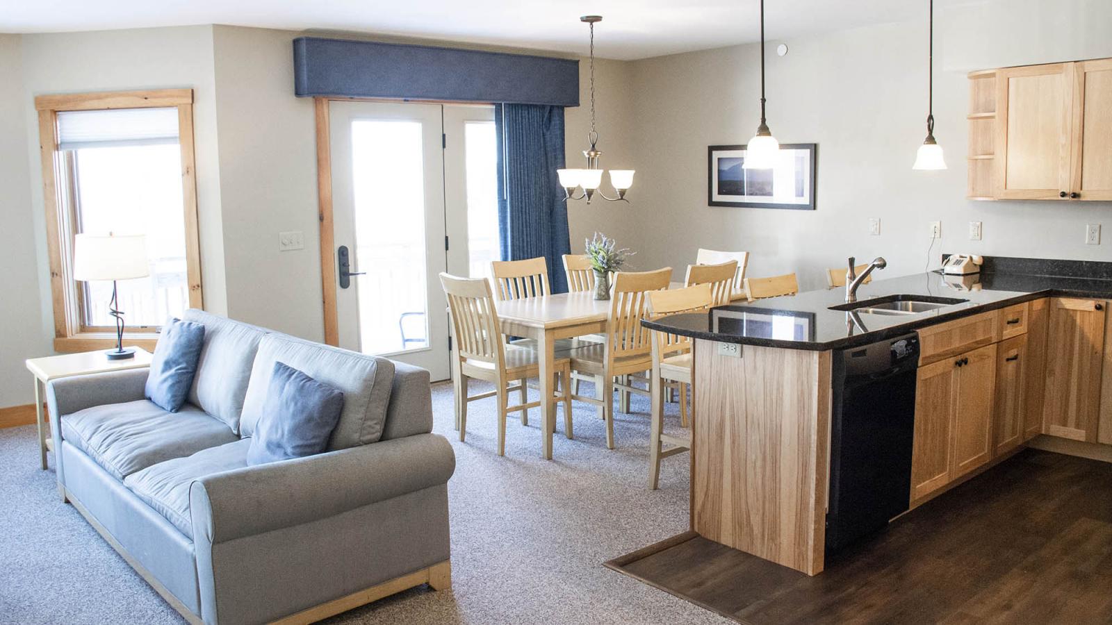 Journeys End Interior - Kitchen, Living Room, Dining