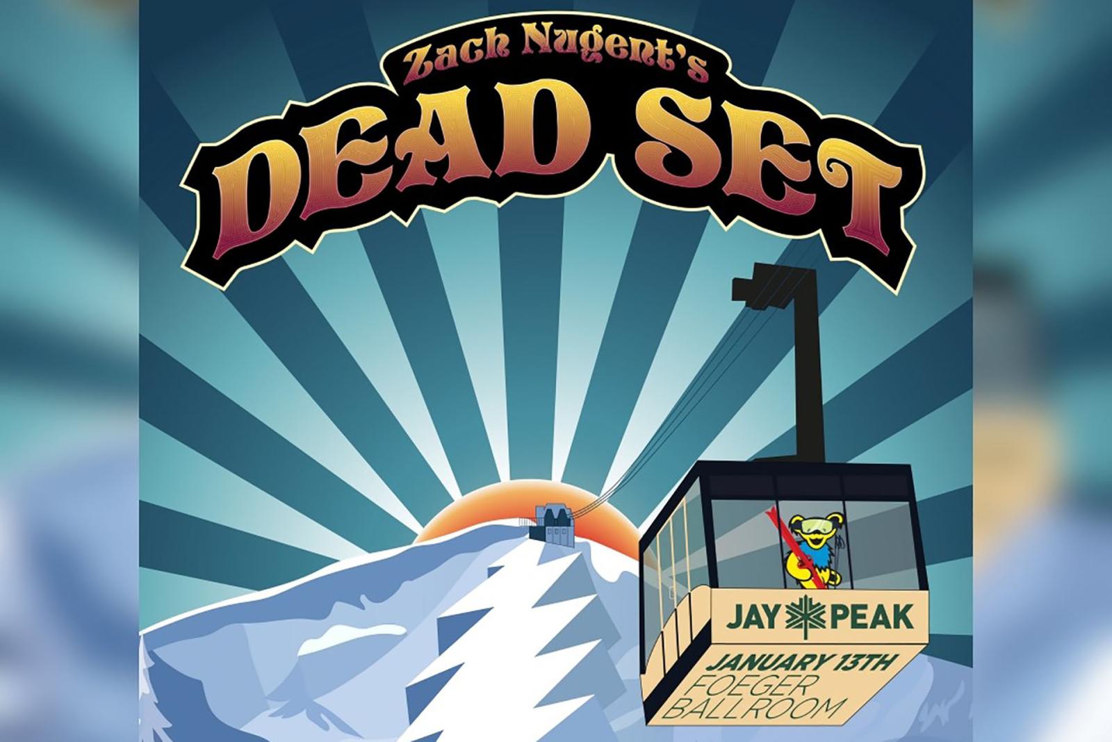 Grateful Dead Bear riding up the Tram