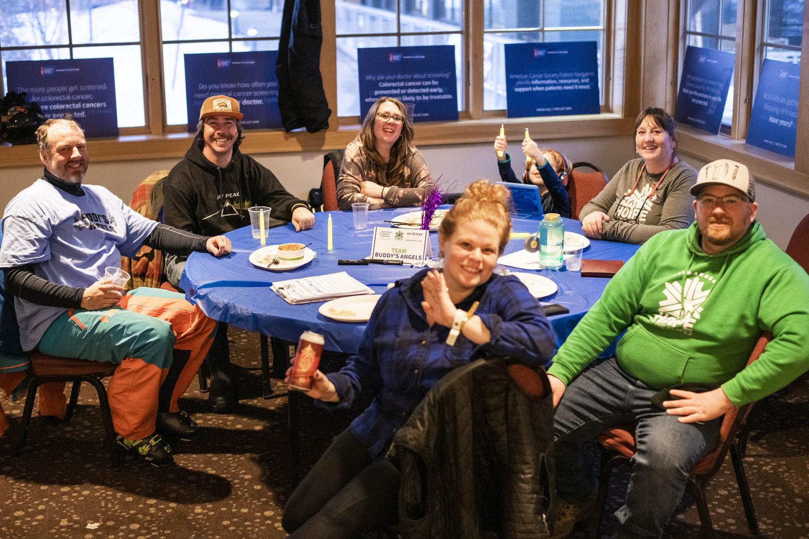 group sitting at table 