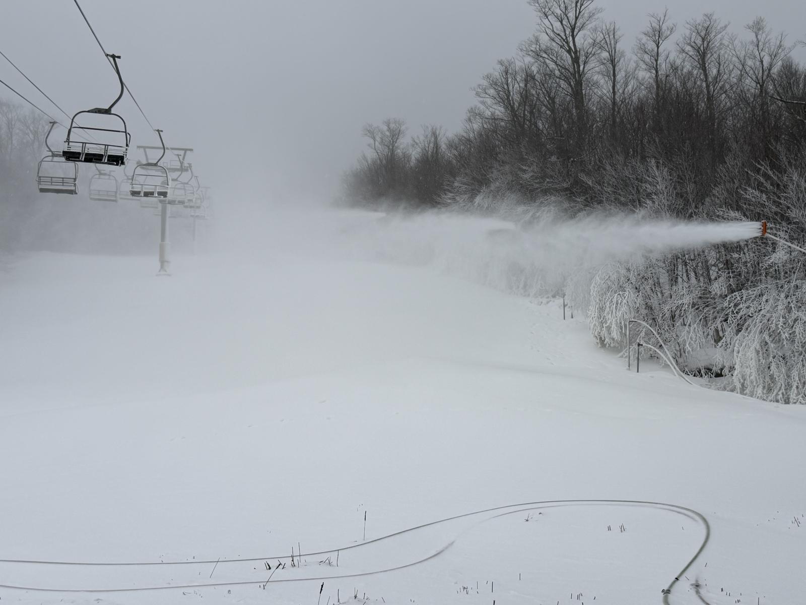 Serious snowmaking happening at the Jet.