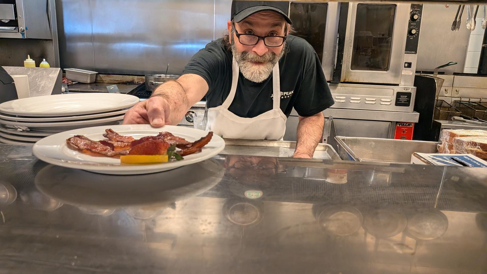 Blaine serving up the Bacon.