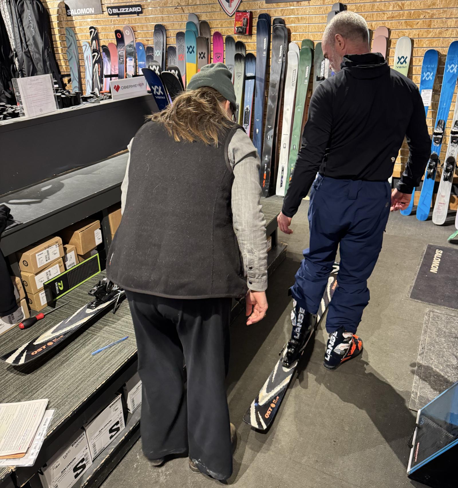 Gear Shop fitting folks for demos.