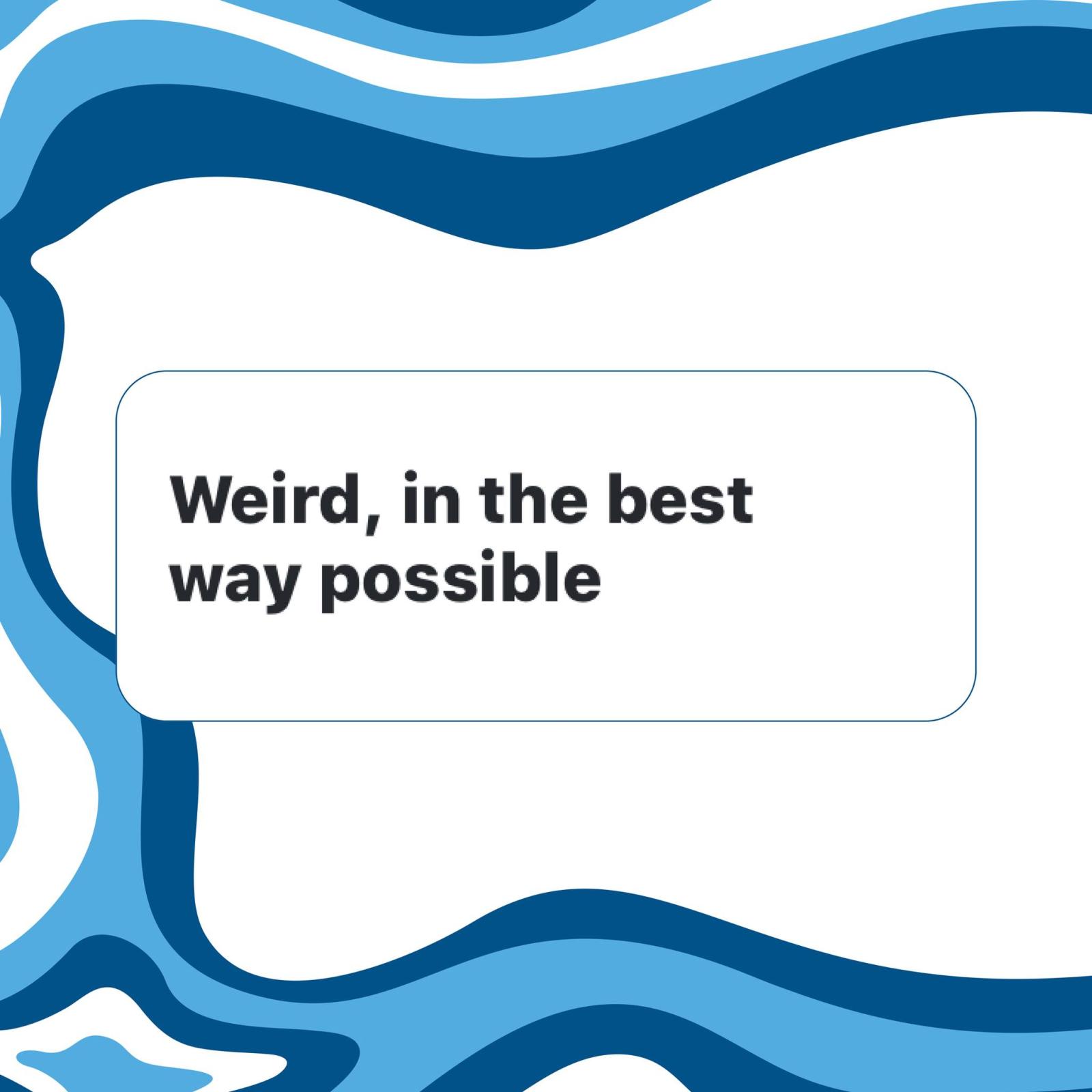 Blue and white abstract waves with text box.