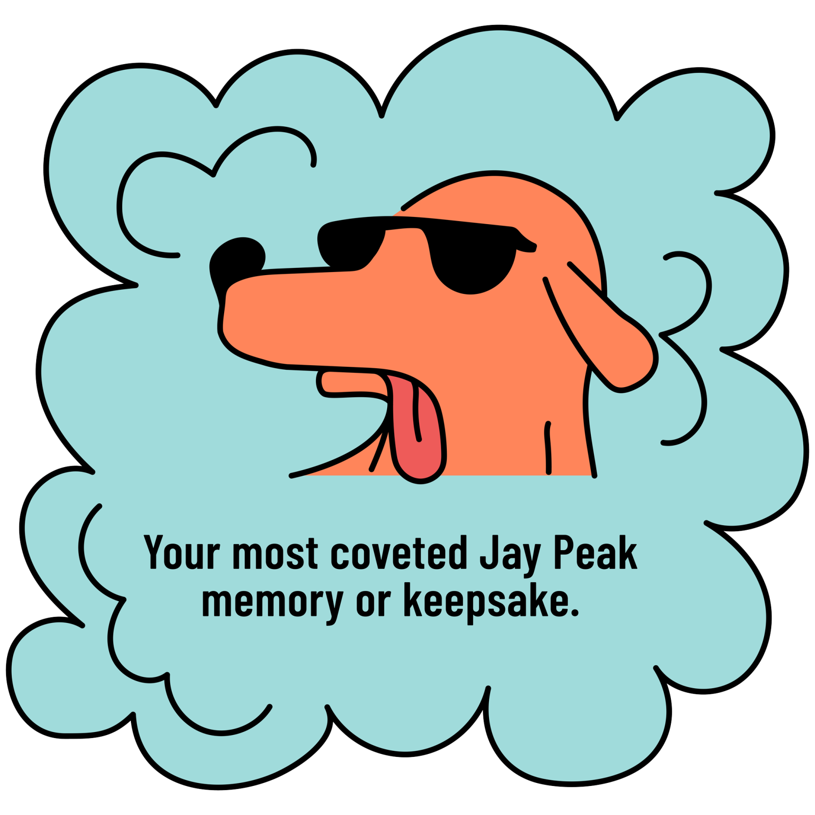 Orange dog with sunglasses and tongue out on blue background.