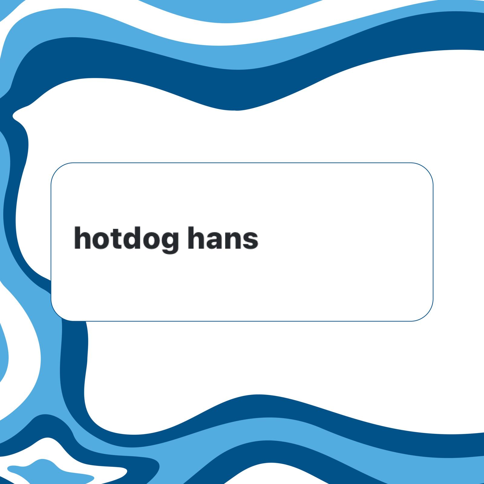 Wavy blue lines surrounding a white label.