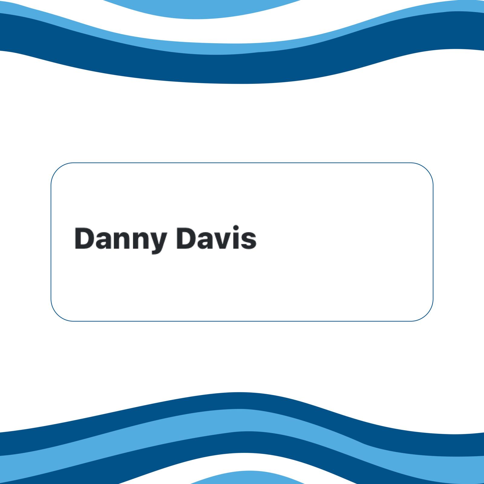 Business card design with blue wave patterns.