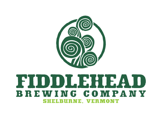 Fiddlehead Brewing Company logo with green fern design.