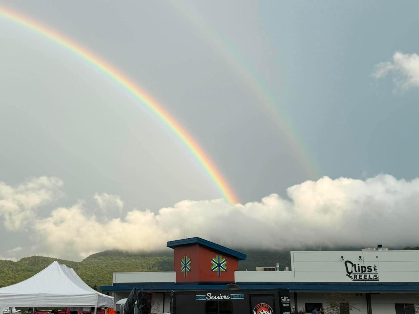 Double rainbow over Clips.