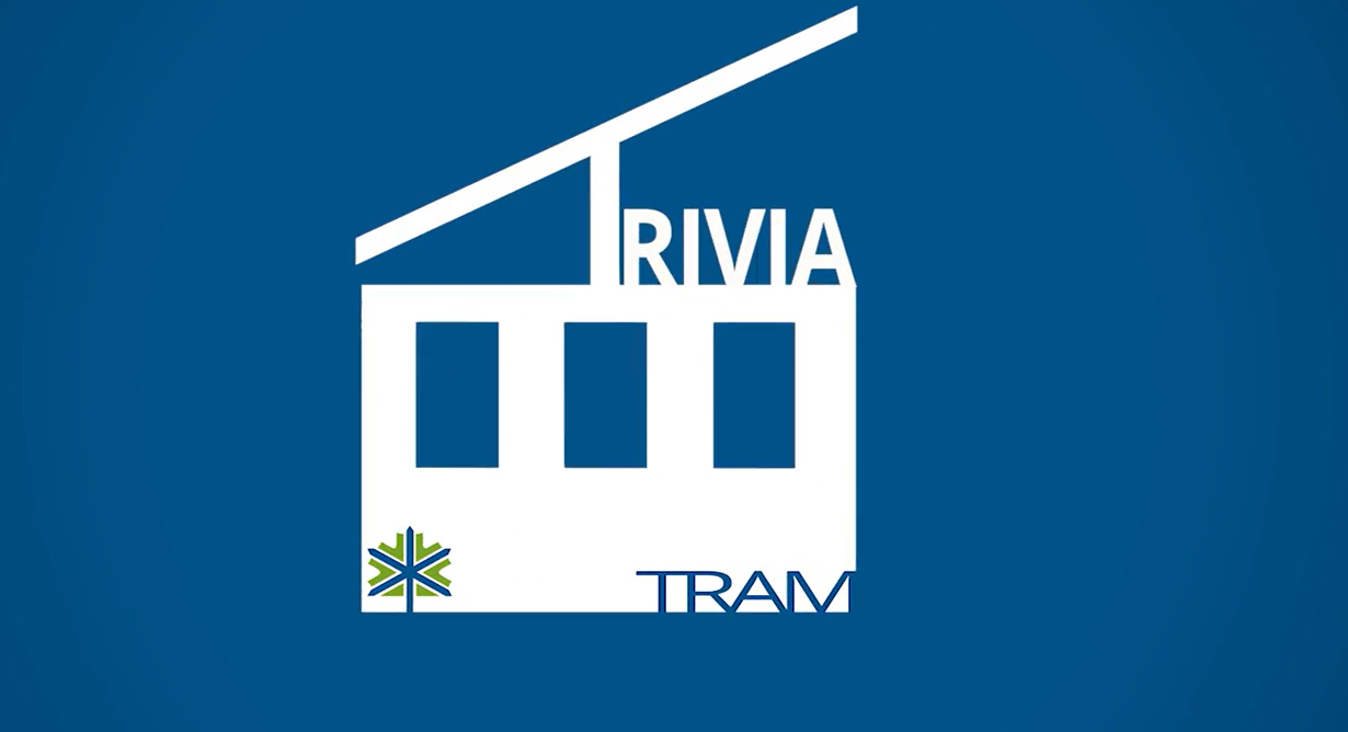 IRMA logo with white stylized building on a blue background