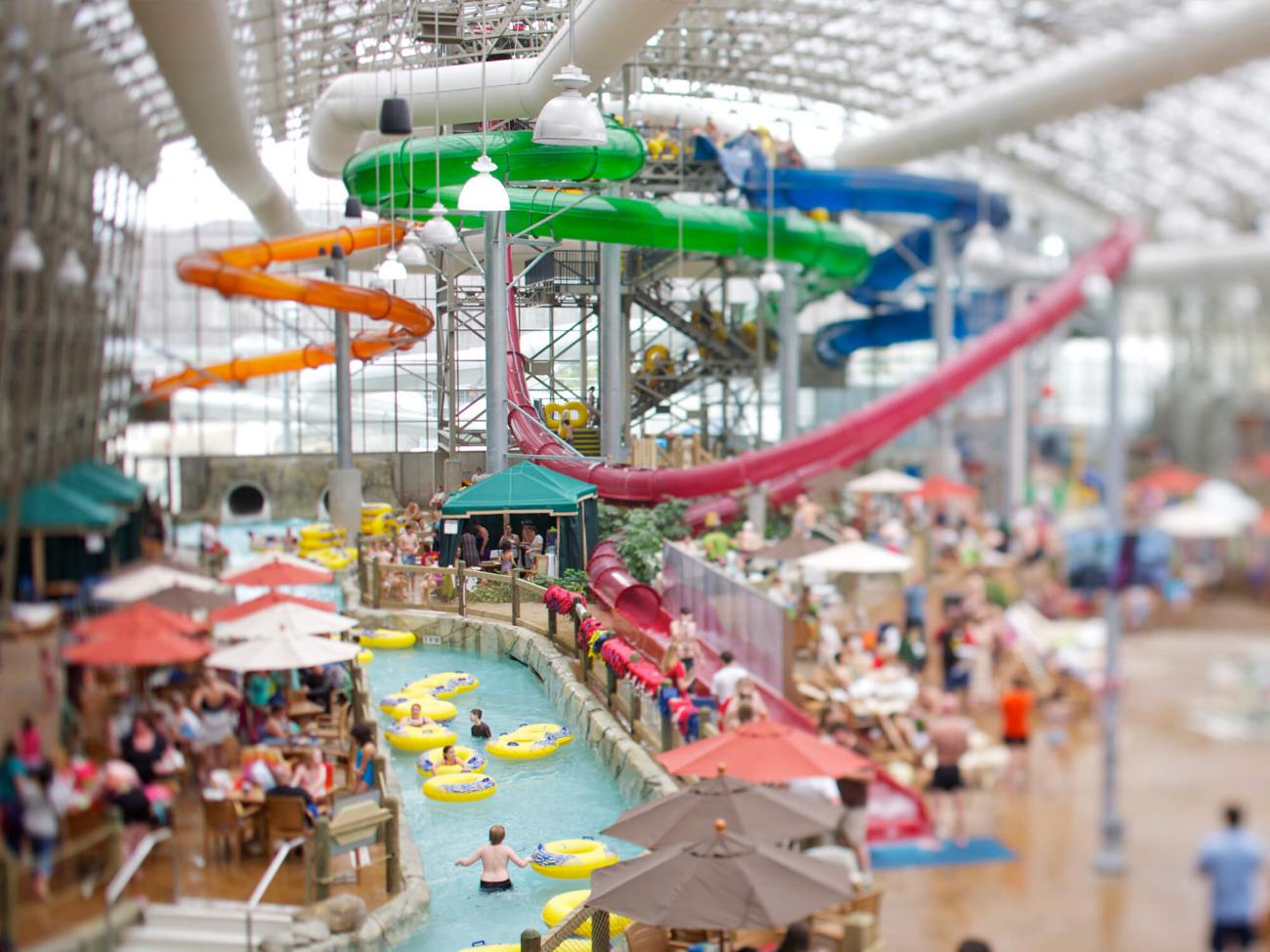 twin peak water park with bouncer