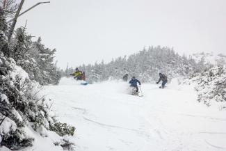 Earned action up top with a fun crew and a full plate of snow.