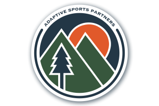 Adaptive Sports Partners logo with green mountains and orange sun